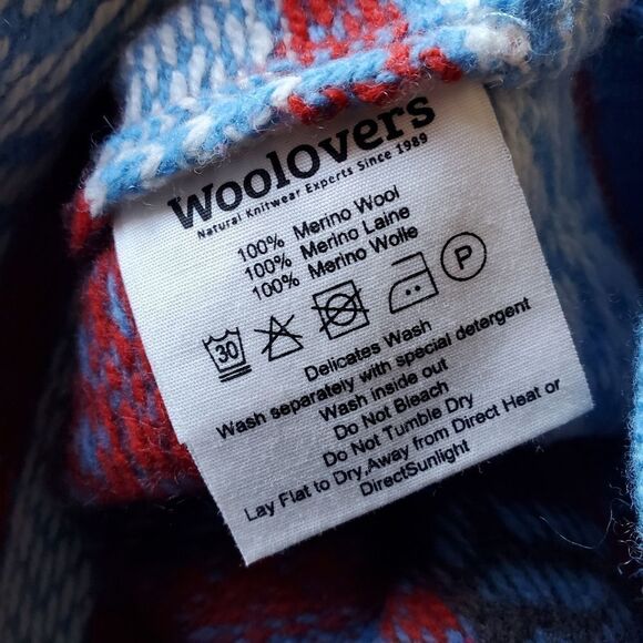 Woollovers 100% Merino Wool Christmas Knit Jumpers Sweater Size Large Cottage - Picture 8 of 8